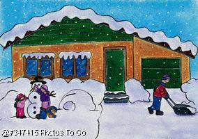 Illustration: Shoveling snow